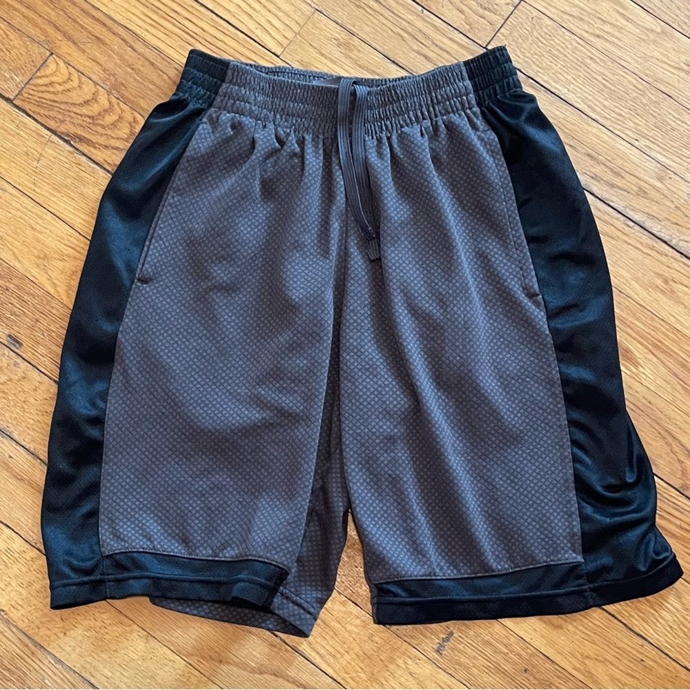 Champion Men's Gray and Black Athletic Mesh Shorts